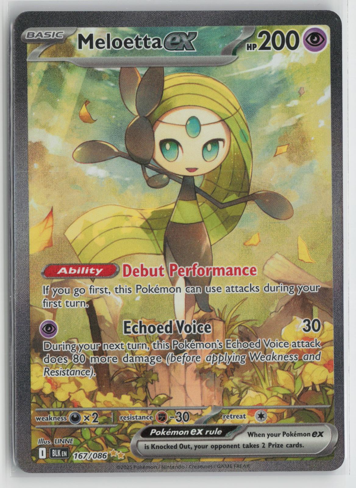 Meloetta ex 167/086 Black Bolt NM Holo Special Illustration Rare Pokemon