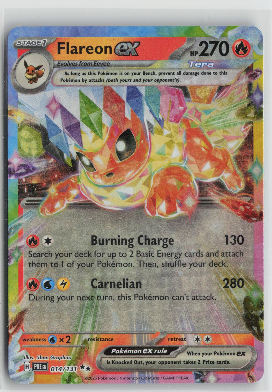 Flareon ex 014/131 Holo Double Rare Prismatic Evolutions Pokemon NM