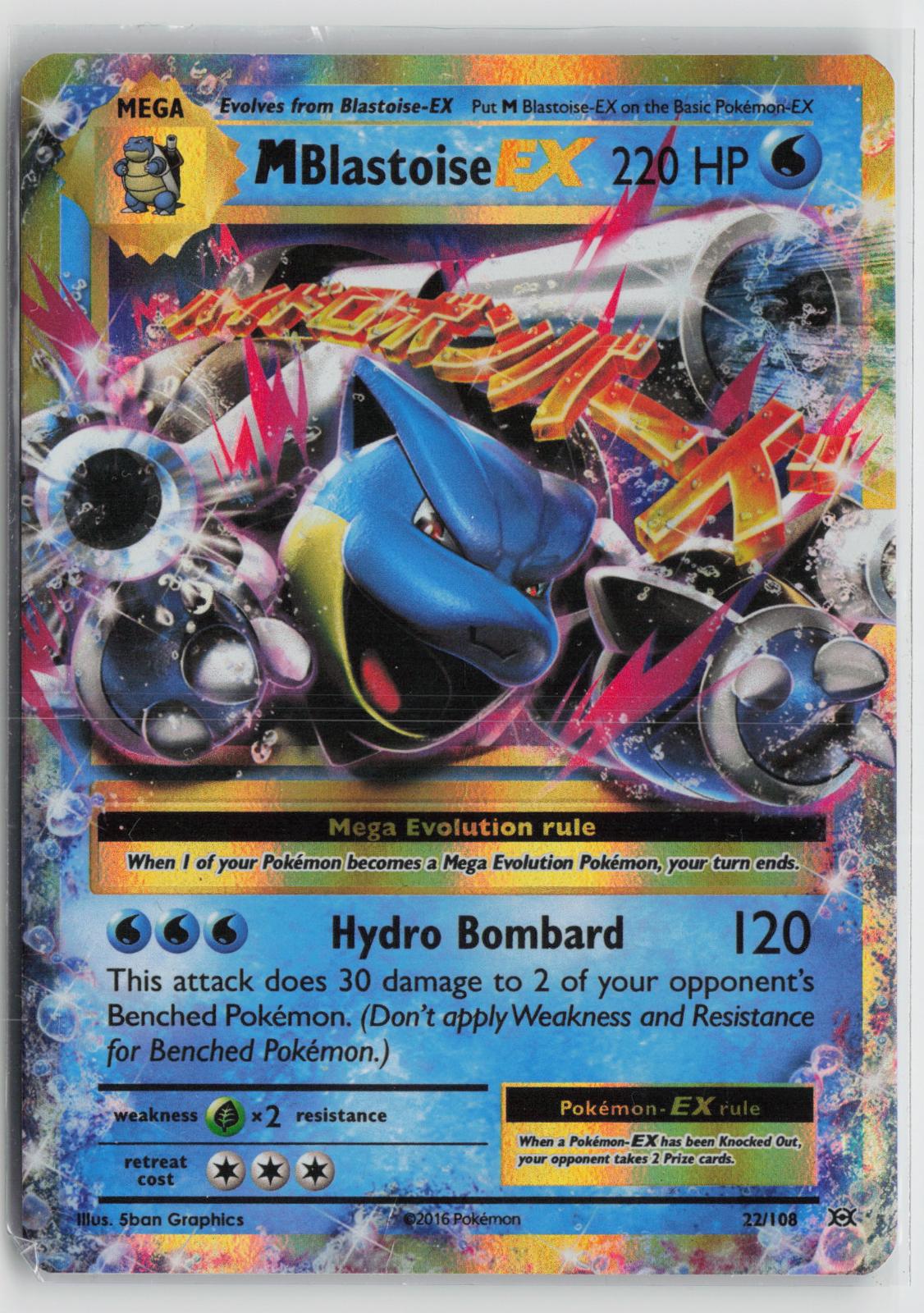 M Blastoise EX 22/108 Holo EX Rare Evolutions Pokemon NM