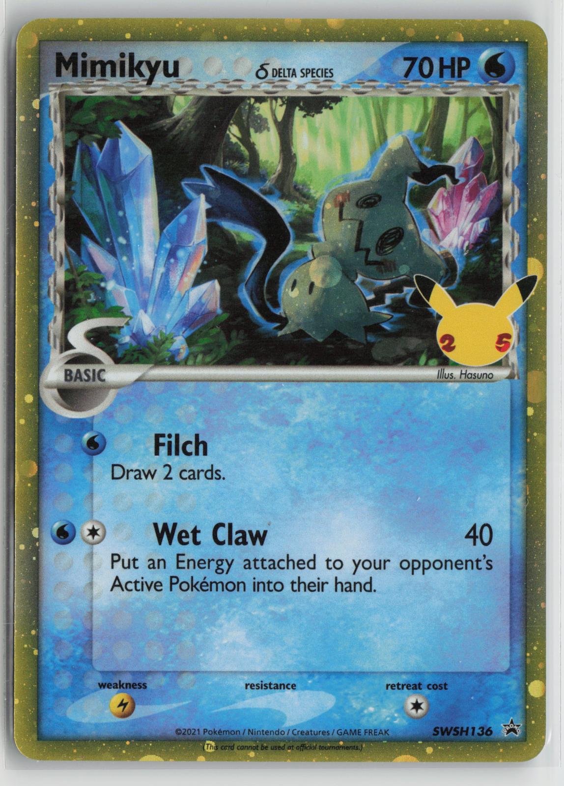 Mimikyu (Delta Species) SWSH136 Sword & Shield Promo NM Holo P Pokemon