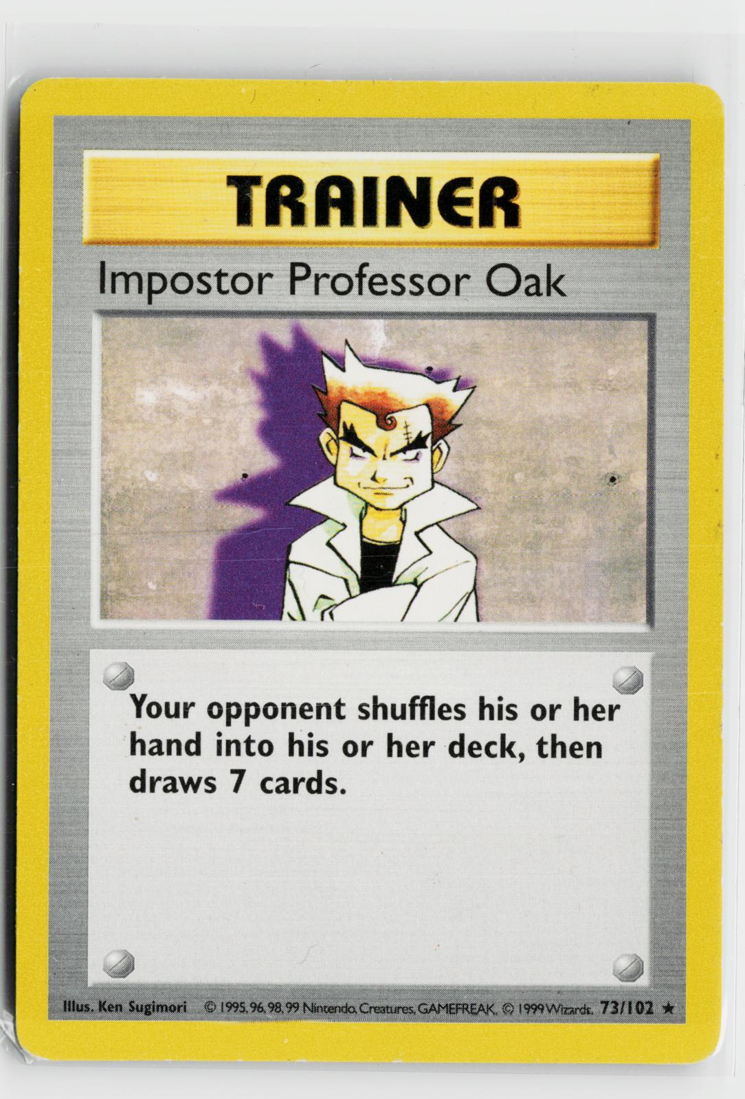 Imposter Professor Oak 73/102 Base Set Unlimited NM R Pokemon