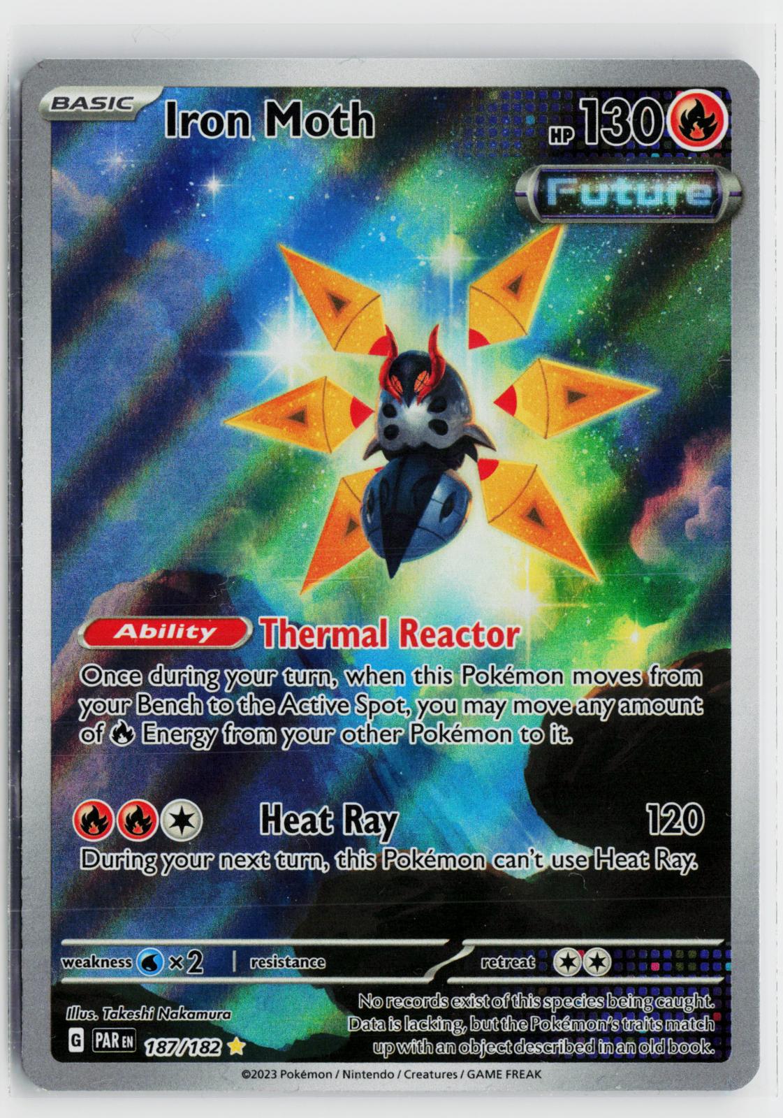 Iron Moth 187/182 Paradox Rift NM Illustration Rare Holo Pokemon