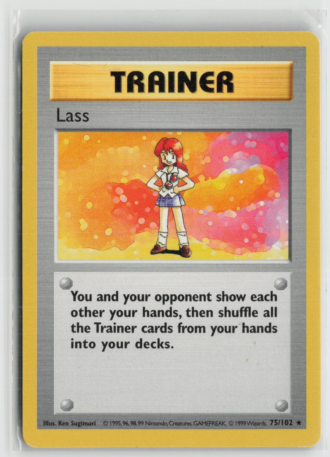 Lass 75/102 Rare Base Set Shadowless Pokemon NM