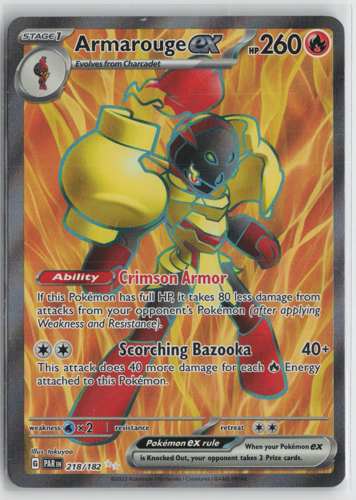 Armarouge ex 218/182 Paradox Rift NM Ultra Rare Holo Pokemon