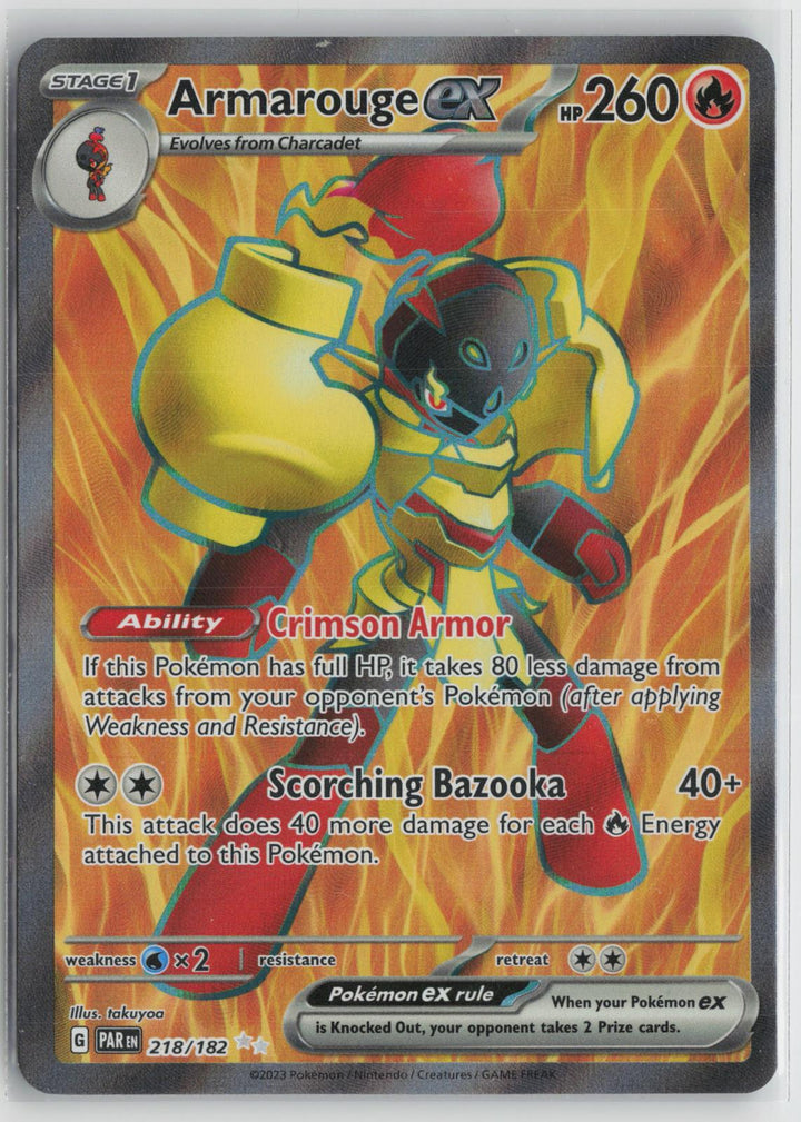 Armarouge ex 218/182 Paradox Rift NM Ultra Rare Holo Pokemon0