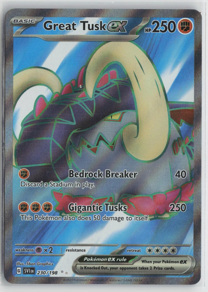 Great Tusk ex 230/198 Ultra Rare Scarlet & Violet Pokemon Holo NM0