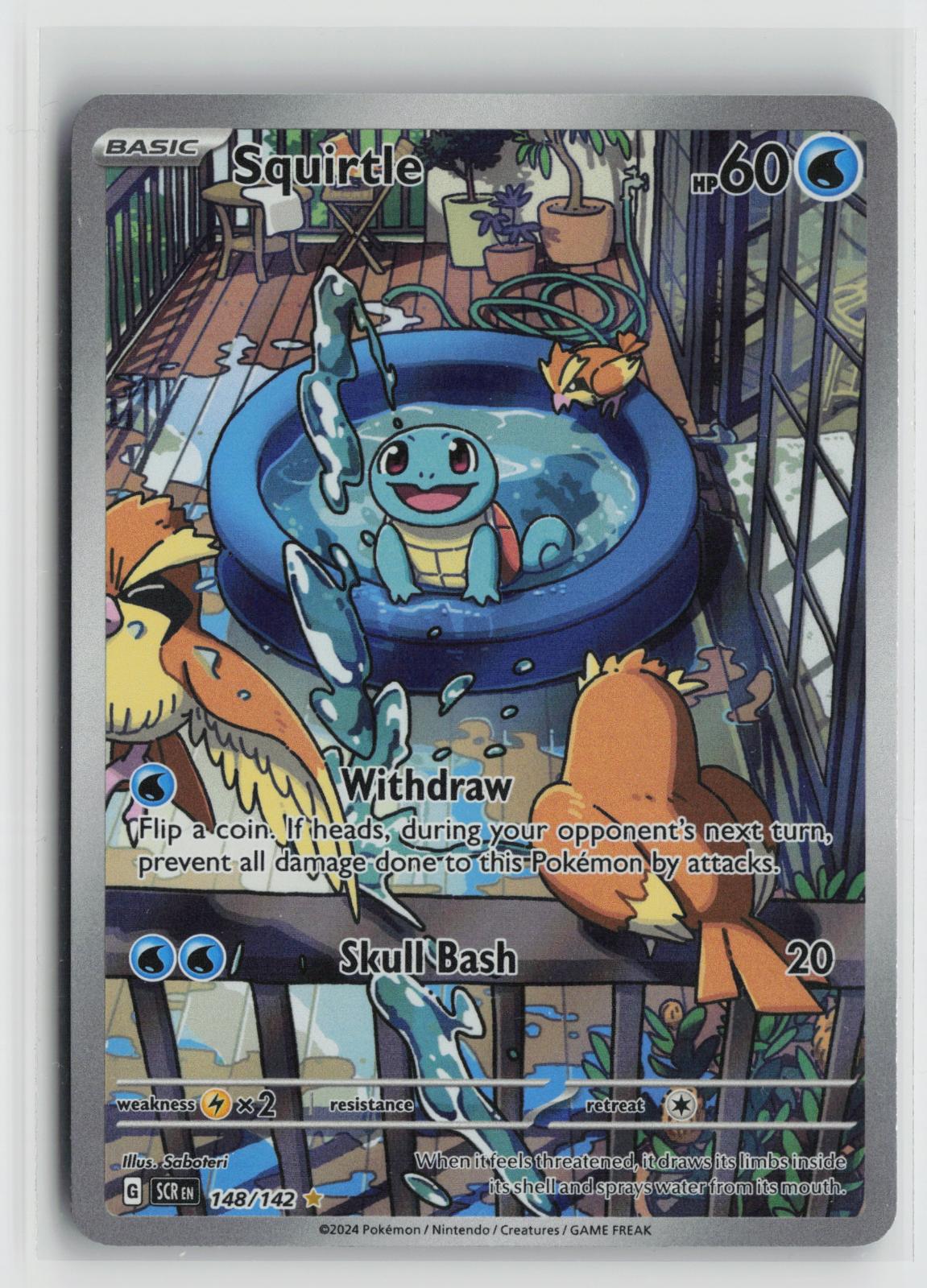 Squirtle 148/142 Stellar Crown NM Illustration Rare Holo Pokemon