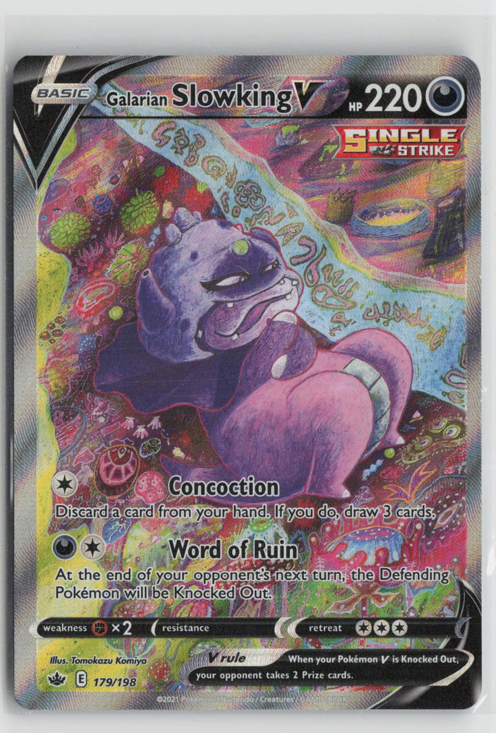 Galarian Slowking V 179/198 Ultra Rare Chilling Reign Pokemon Holo NM0