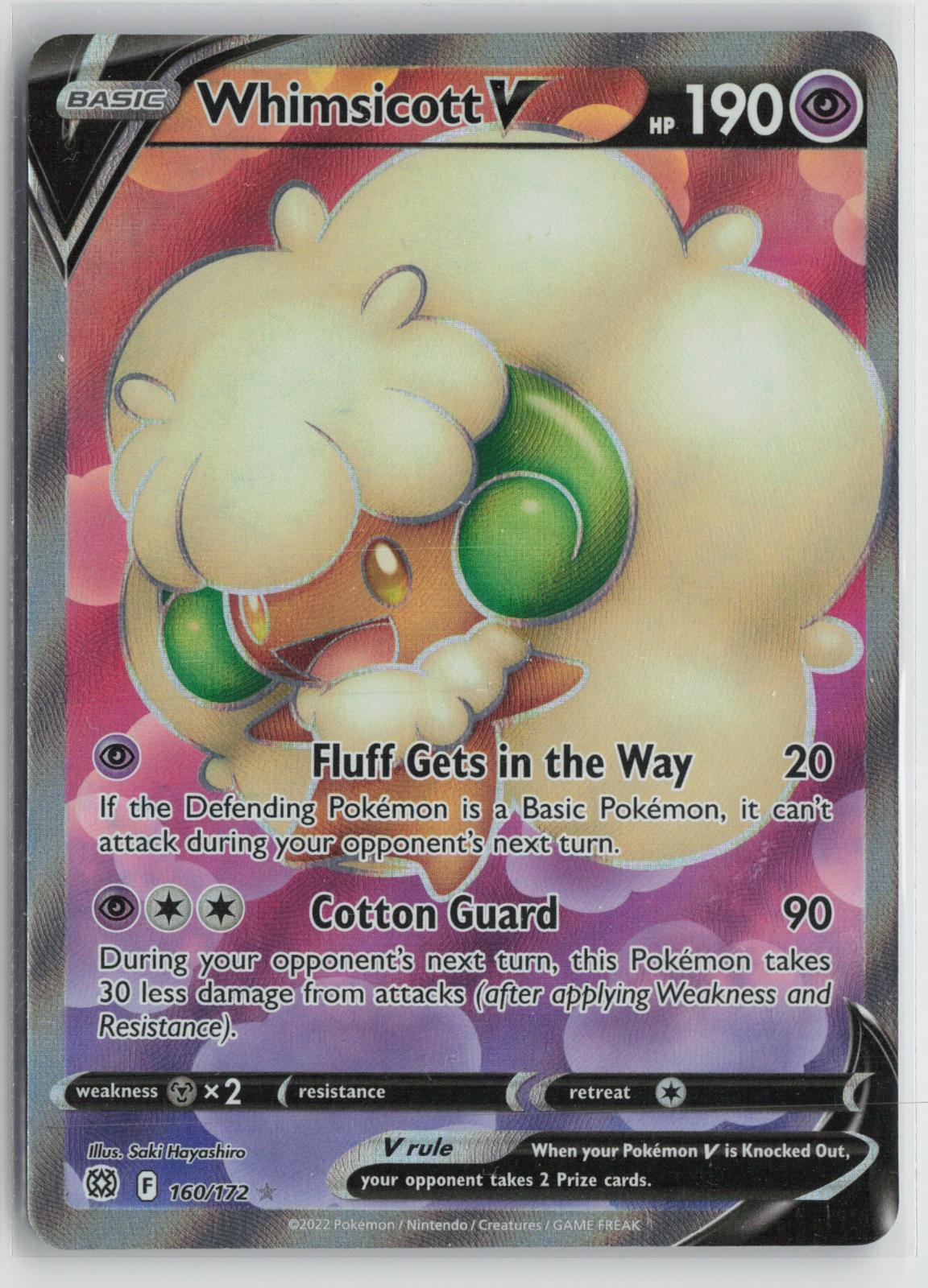 Whimsicott V 160/172 Ultra Rare Brilliant Stars Pokemon Holo NM