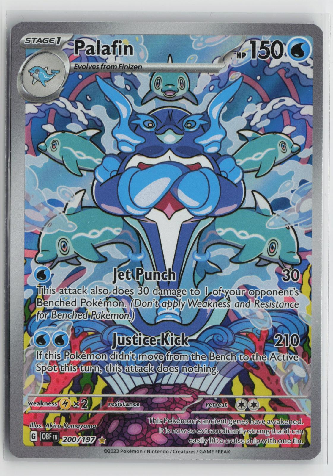 Palafin 200/197 Obsidian Flames NM Illustration Rare Holo Pokemon