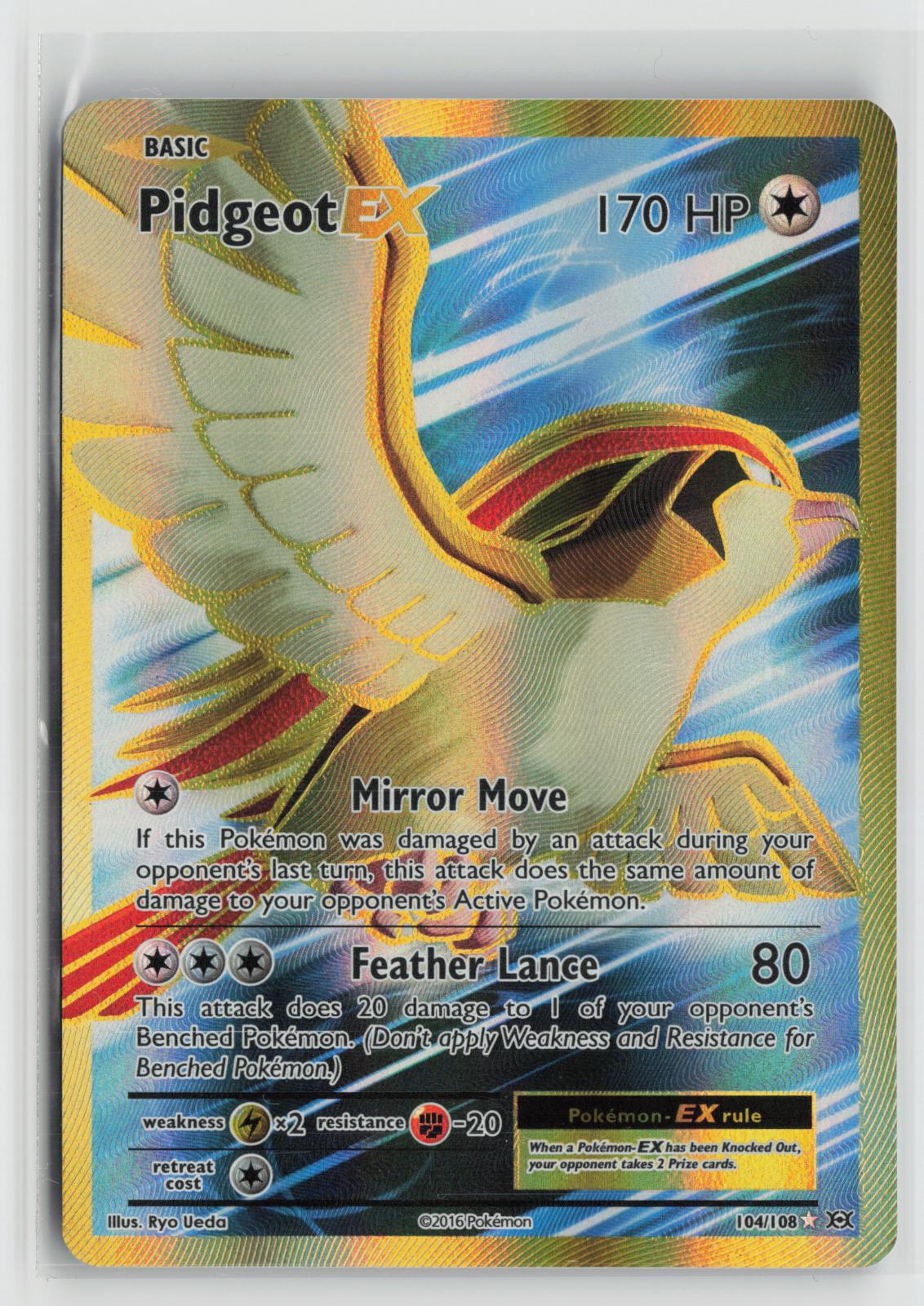 Pidgeot EX 104/108 Ultra Rare Evolutions Pokemon Holo NM