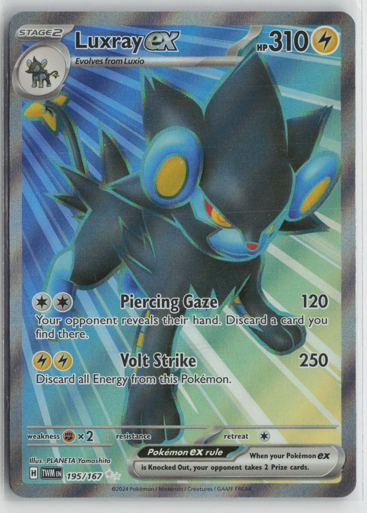 Luxray ex 195/167 Ultra Rare Twilight Masquerade Pokemon Holo NM0