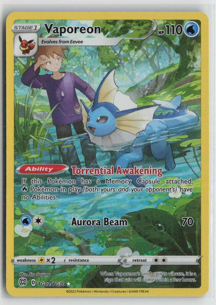 Vaporeon TG02/TG30 Brilliant Stars Trainer Gallery NM Holo Pokemon0