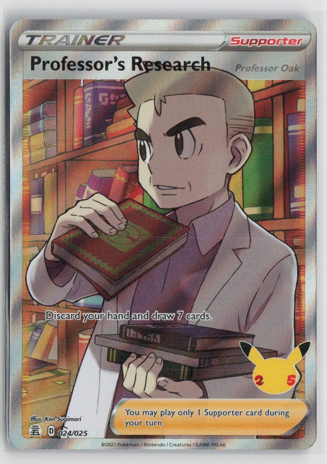 Professor's Research (Professor Oak) 024/025 Celebrations NM Holo Pokemon