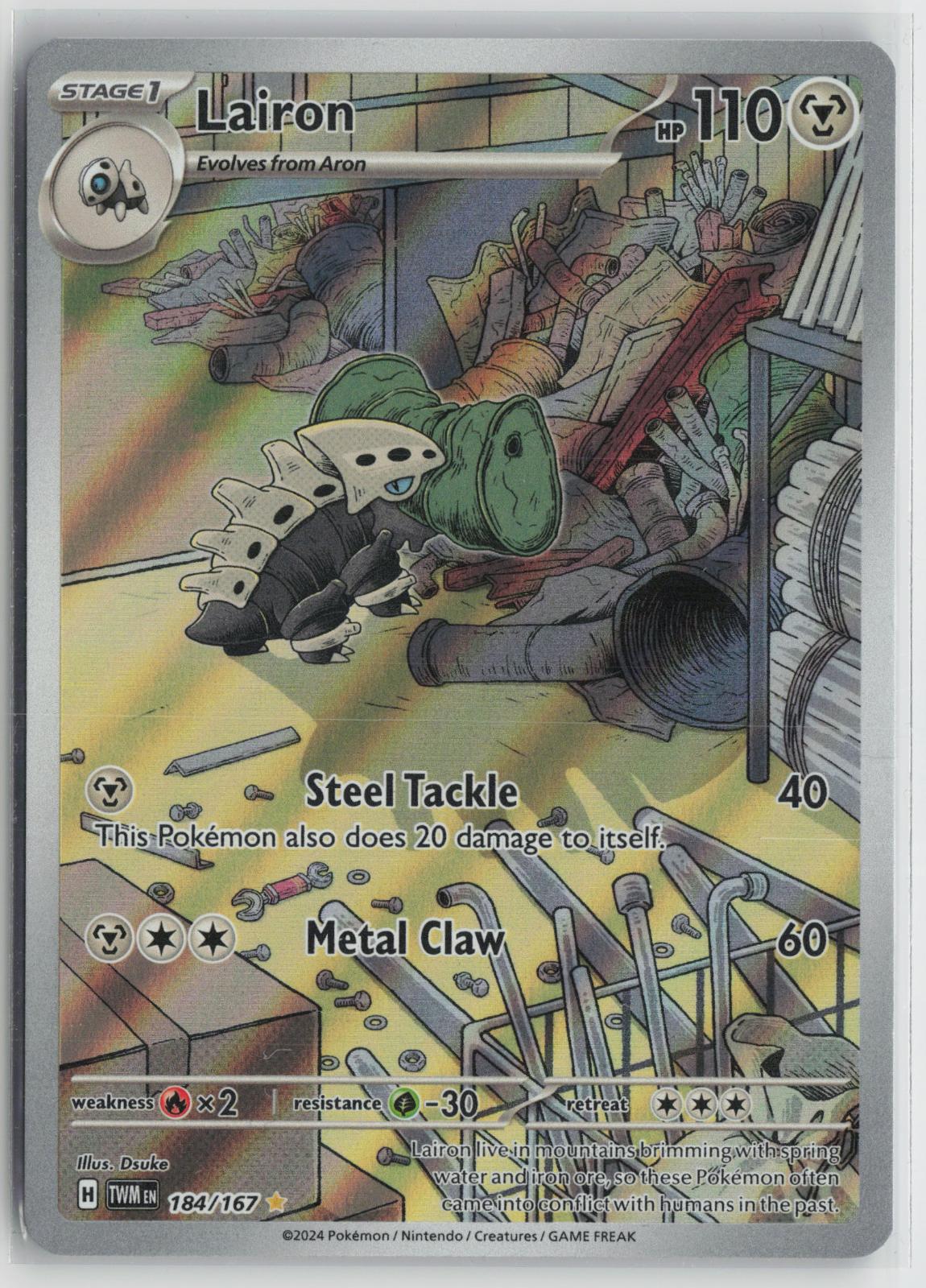 Lairon 184/167 Illustration Rare Twilight Masquerade Pokemon Holo NM
