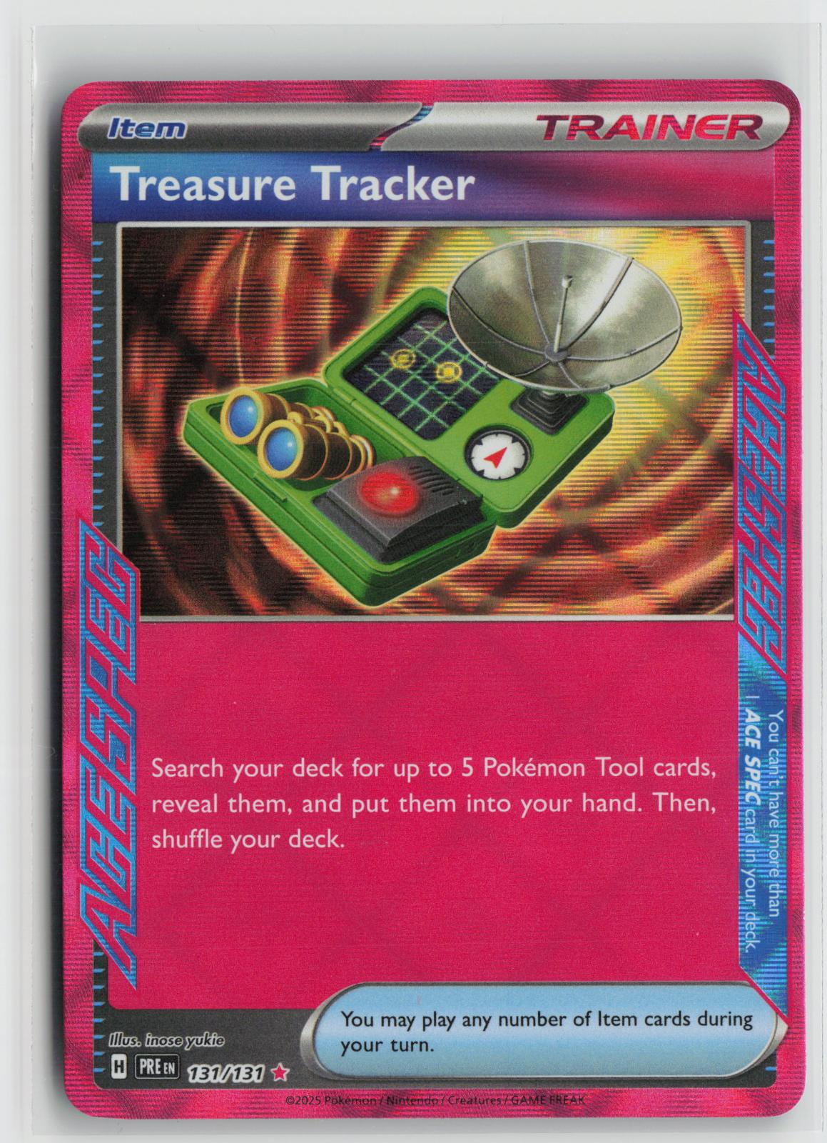 Treasure Tracker 131/131 Holo ACE SPEC Rare Prismatic Evolutions Pokemon NM