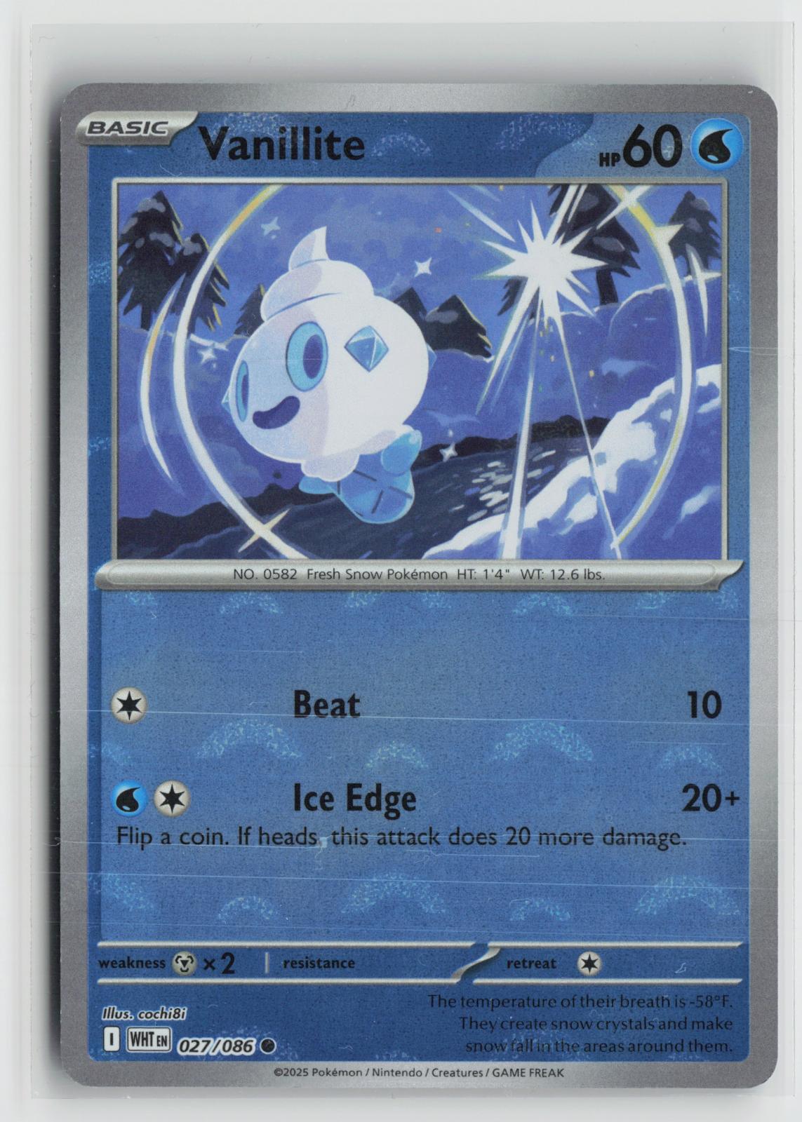 Poke Ball Vanillite 027/086 Common White Flare Pokemon NM