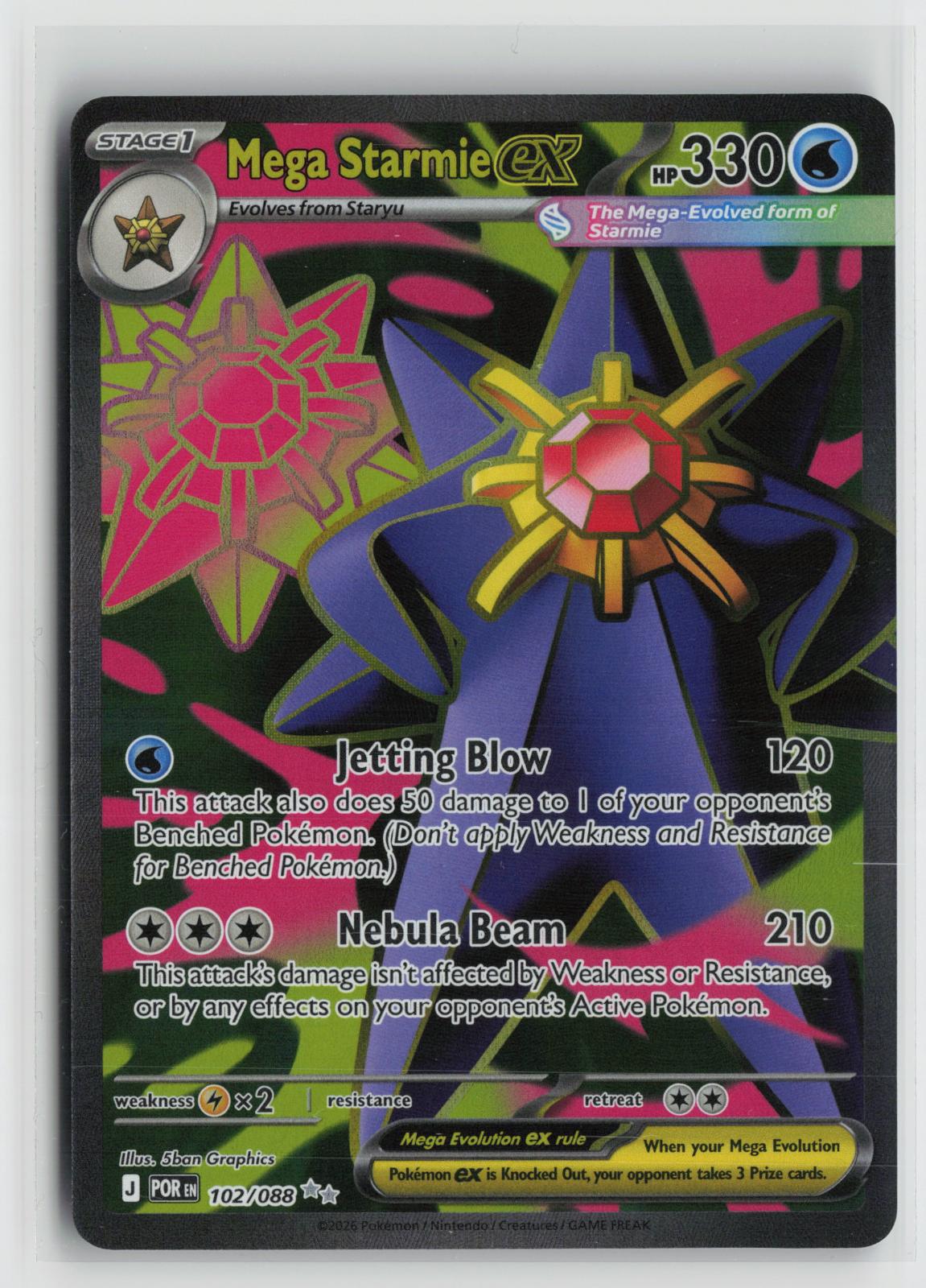 Mega Starmie ex 102/088 Perfect Order NM Ultra Rare Holo Pokemon