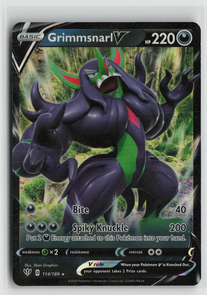 Grimmsnarl V 114/189 Holo V Rare Darkness Ablaze Pokemon NM0
