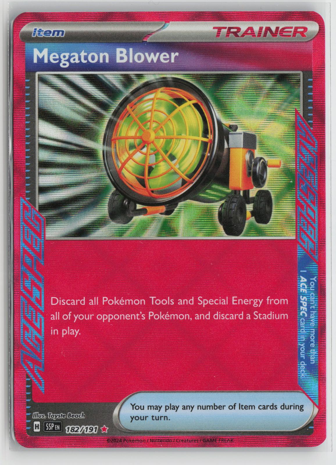 Megaton Blower 182/191 ACE SPEC Rare Surging Sparks Pokemon Holo NM