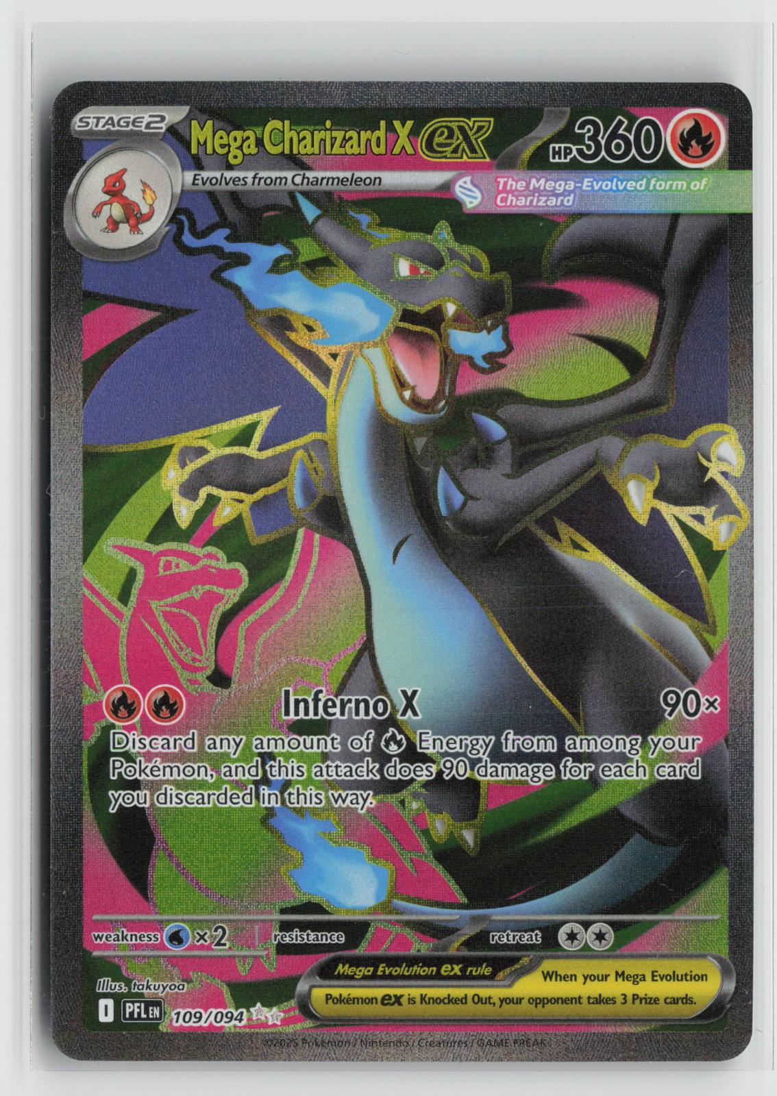 Mega Charizard X ex 109/094 Ultra Rare Phantasmal Flames Pokemon Holo NM
