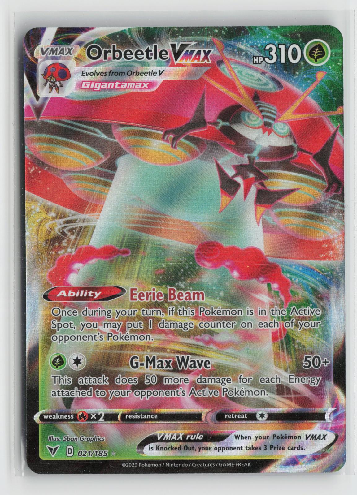 Orbeetle VMAX 021/185 Holo VMAX Rare Vivid Voltage Pokemon NM
