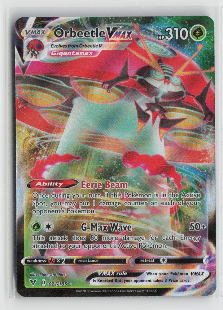 Orbeetle VMAX 021/185 Holo VMAX Rare Vivid Voltage Pokemon NM0