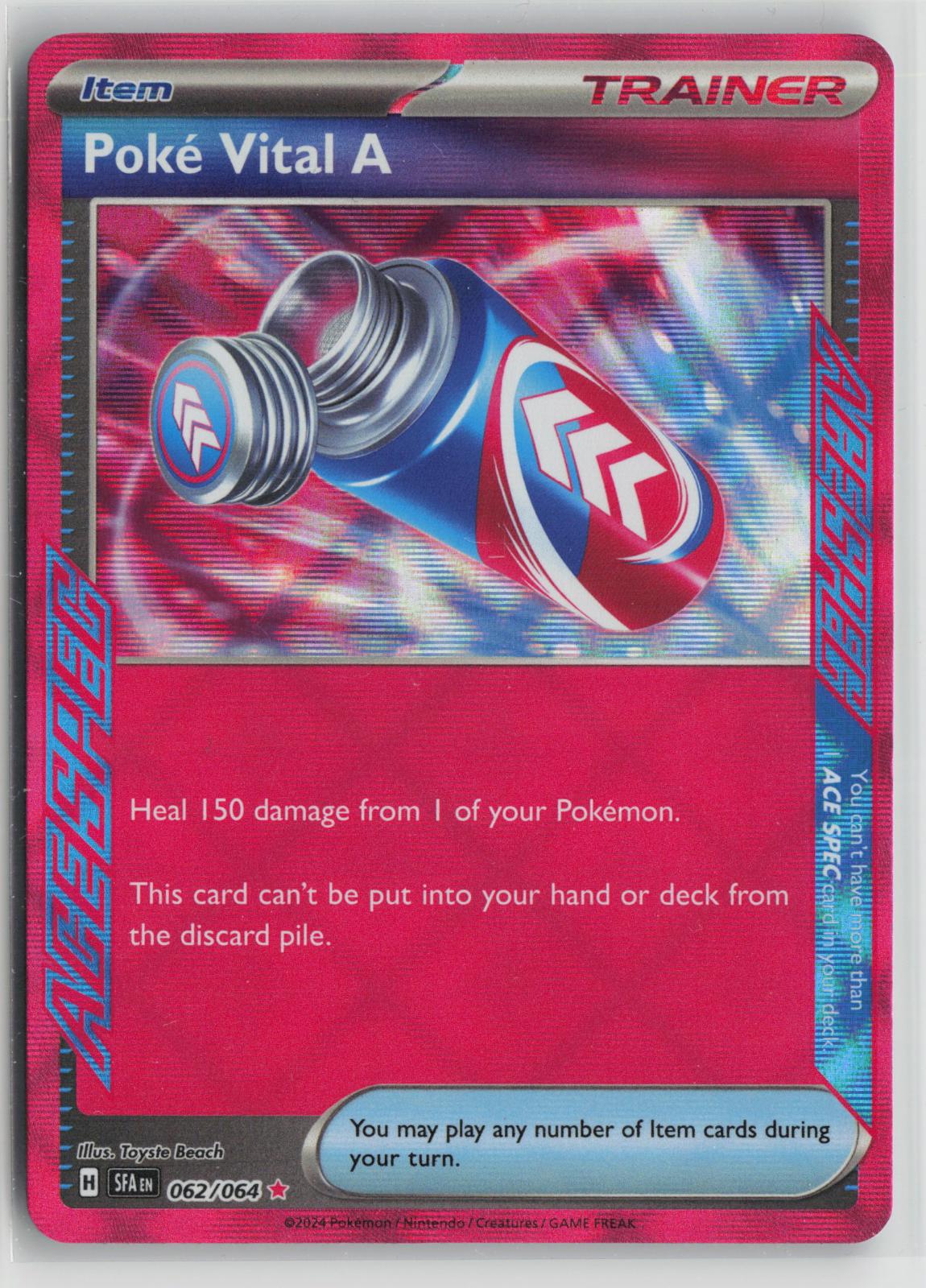 Poke Vital A 062/064 ACE SPEC Rare Shrouded Fable Pokemon Holo NM