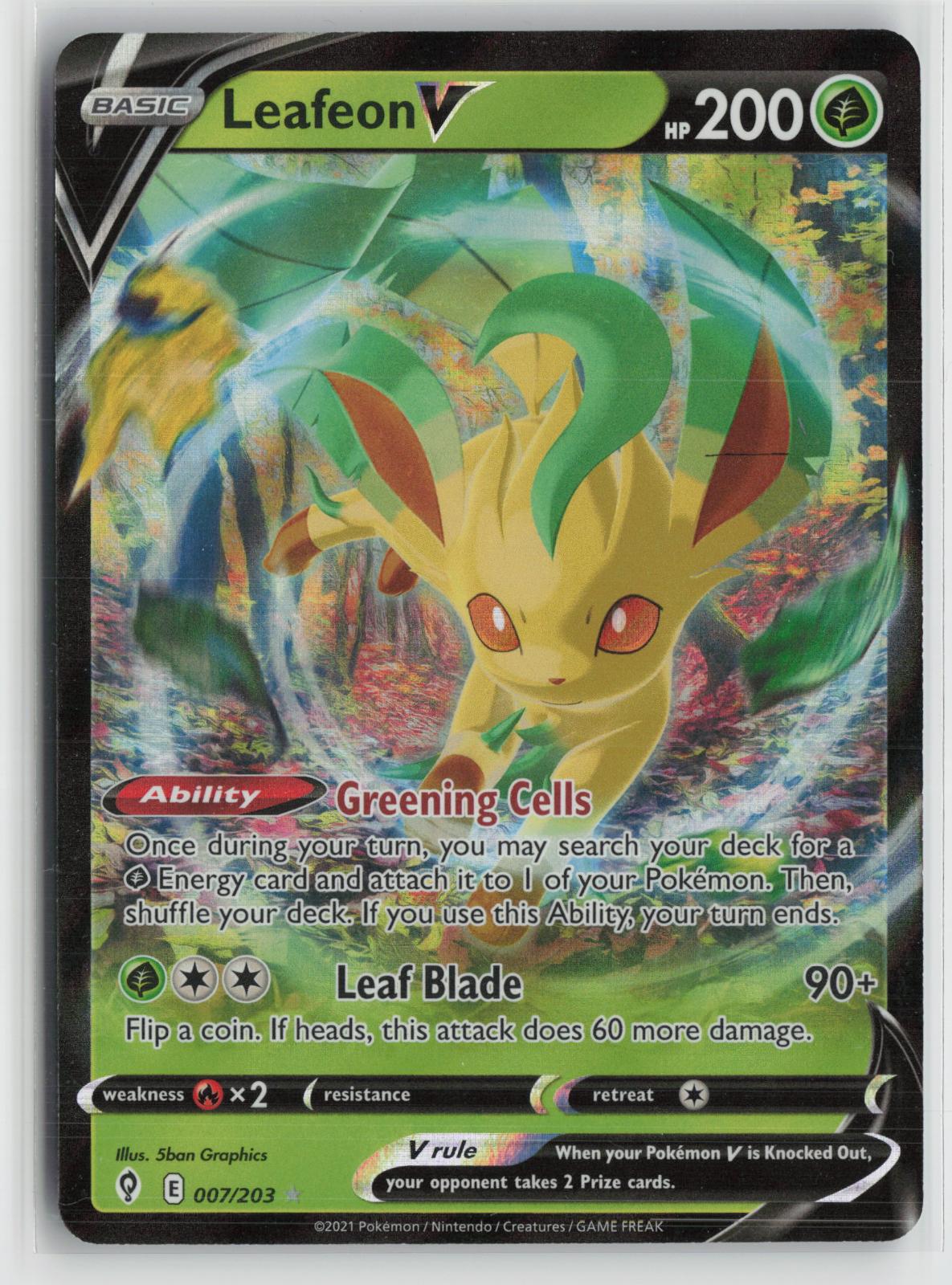 Leafeon V 007/203 Holo V Rare Evolving Skies Pokemon NM