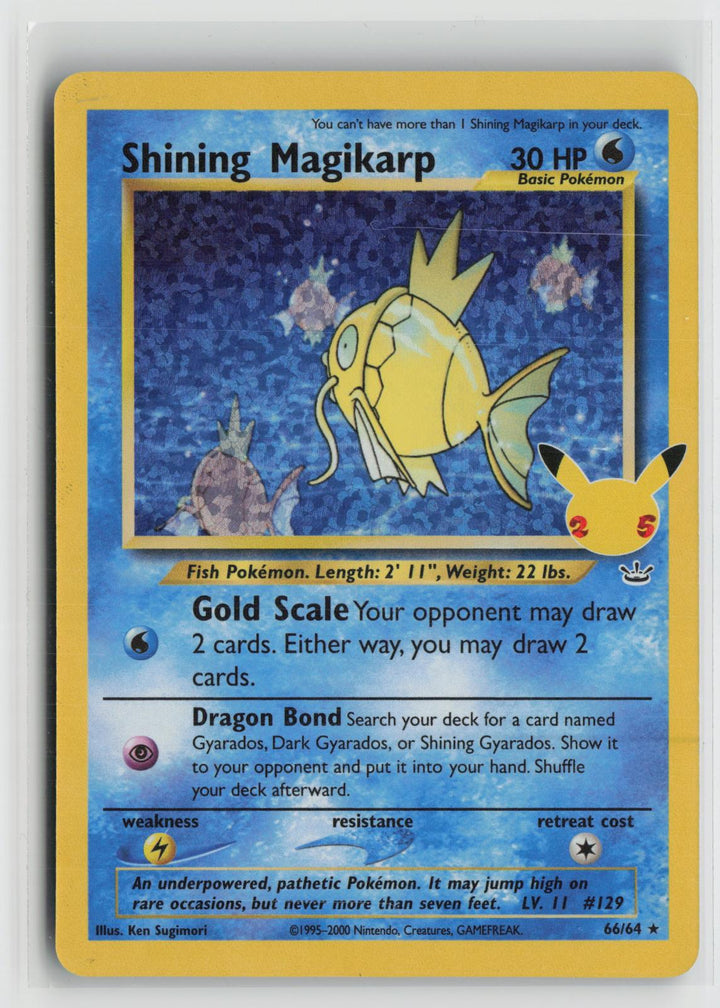 Shining Magikarp 66/64 Celebrations: Classic Collection Pokemon Holo NM0