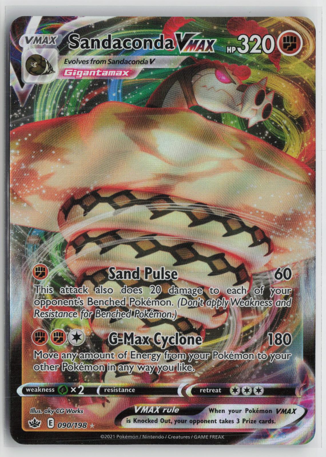Sandaconda VMAX 090/198 Holo VMAX Rare Chilling Reign Pokemon NM