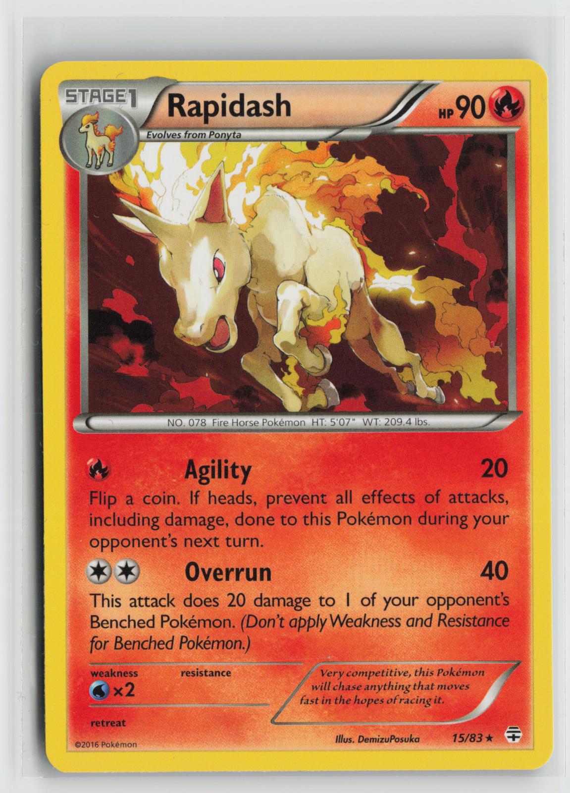Rapidash 15/83 Rare Generations Pokemon NM