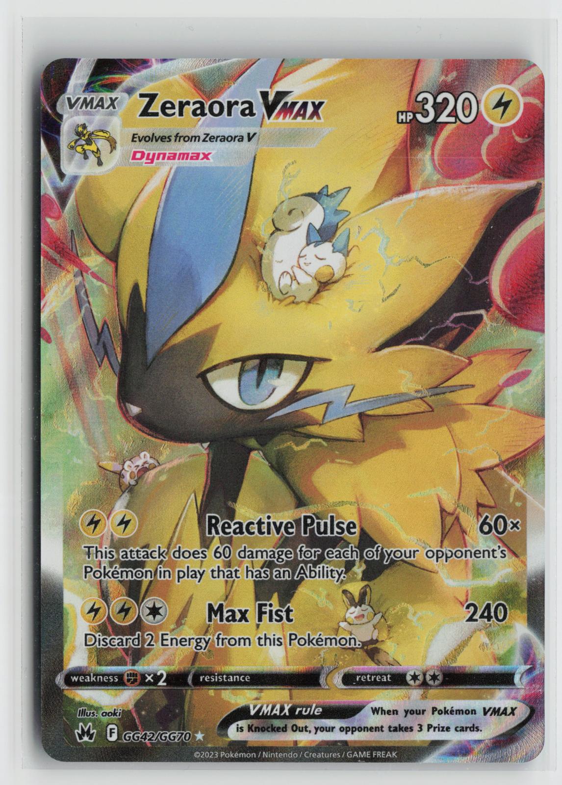 Zeraora VMAX GG42/GG70 Holo VMAX Rare Crown Zenith Galarian Gallery Pokemon NM
