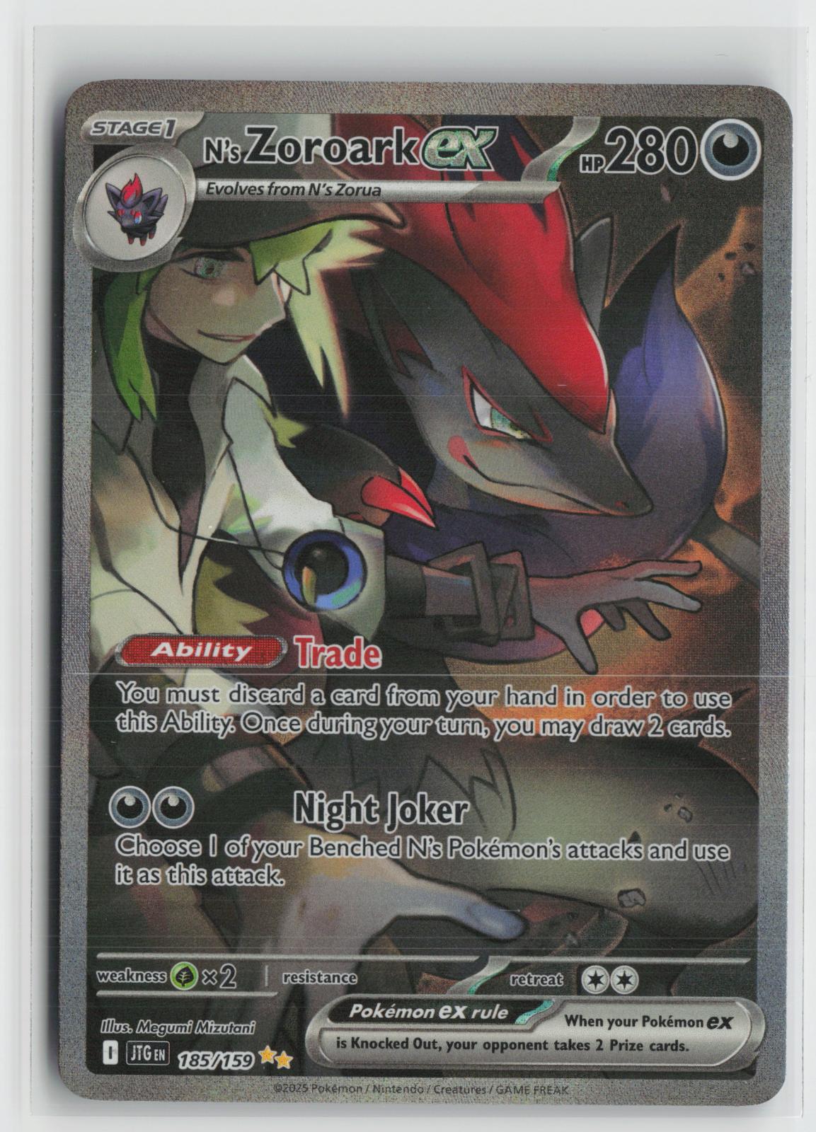 N's Zoroark ex 185/159 Journey Together Pokemon Holo NM