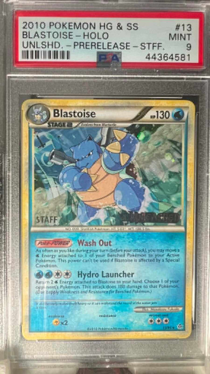 Blastoise Holo 13/123 Prerelease-Staff Pokemon PSA 90