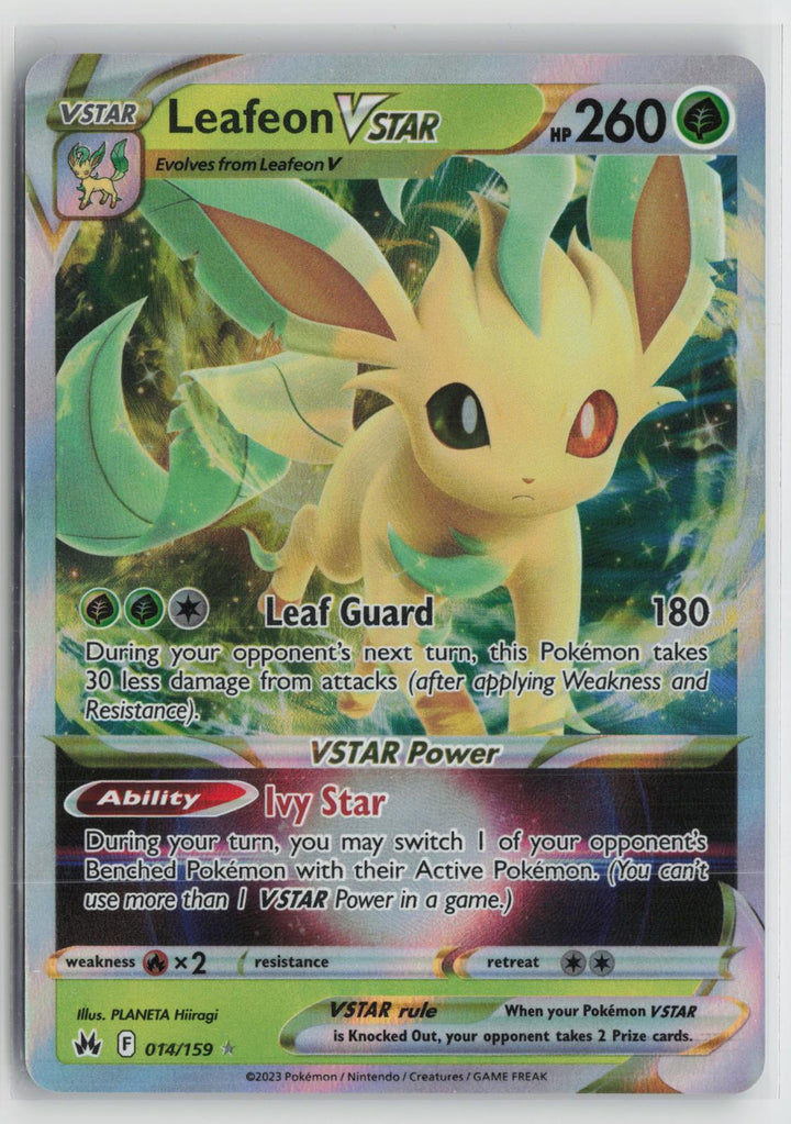 Leafeon VSTAR 014/159 Holo VSTAR Rare Crown Zenith Pokemon NM0