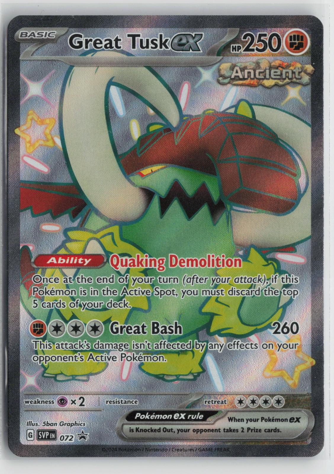 Great Tusk ex 072 Holo Promo Scarlet & Violet Promo Pokemon NM