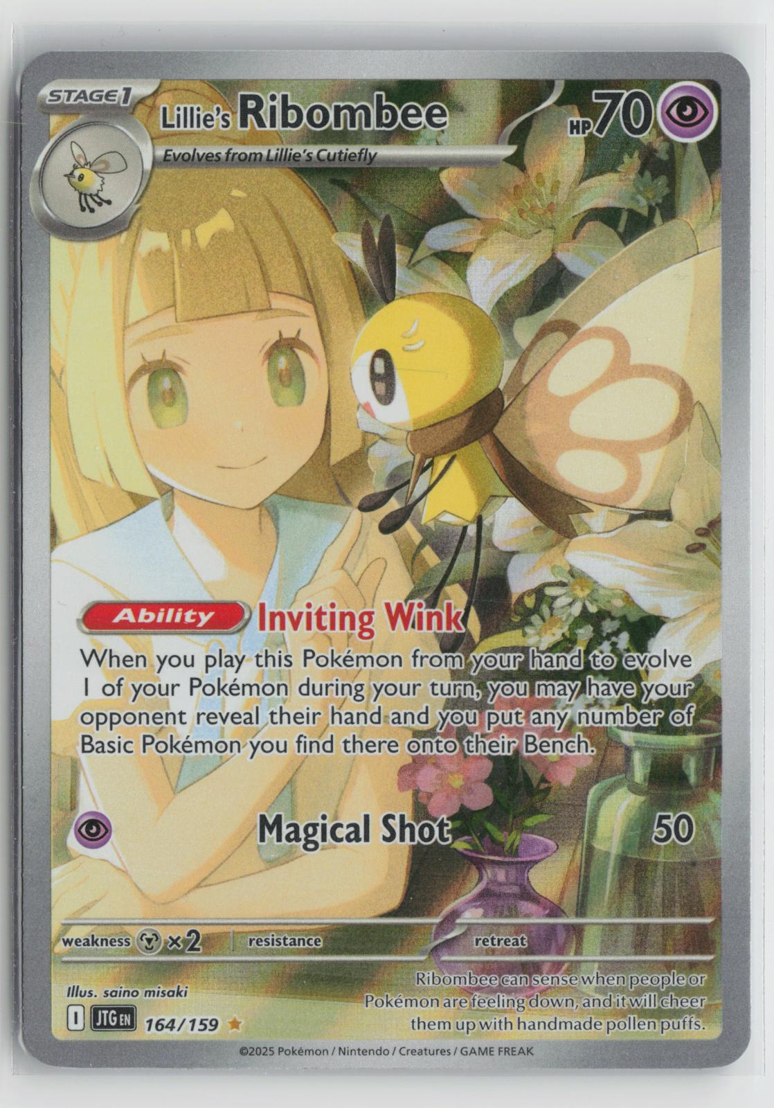 Lillie's Ribombee 164/159 Journey Together NM Illustration Rare Holo Pokemon