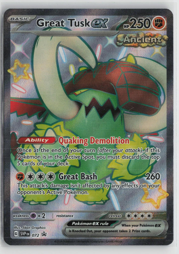 Great Tusk ex 072 Holo Promo Scarlet & Violet Promo Pokemon NM0