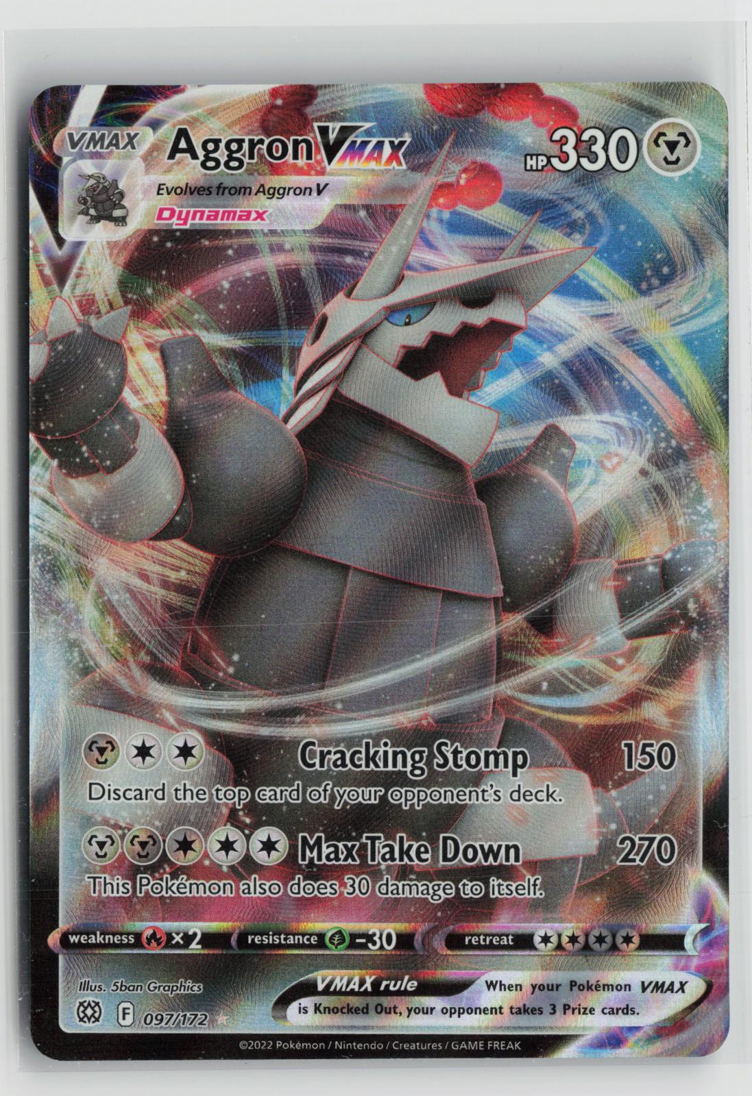 Aggron VMAX 097/172 Brilliant Stars NM Holo VMAX Rare Pokemon