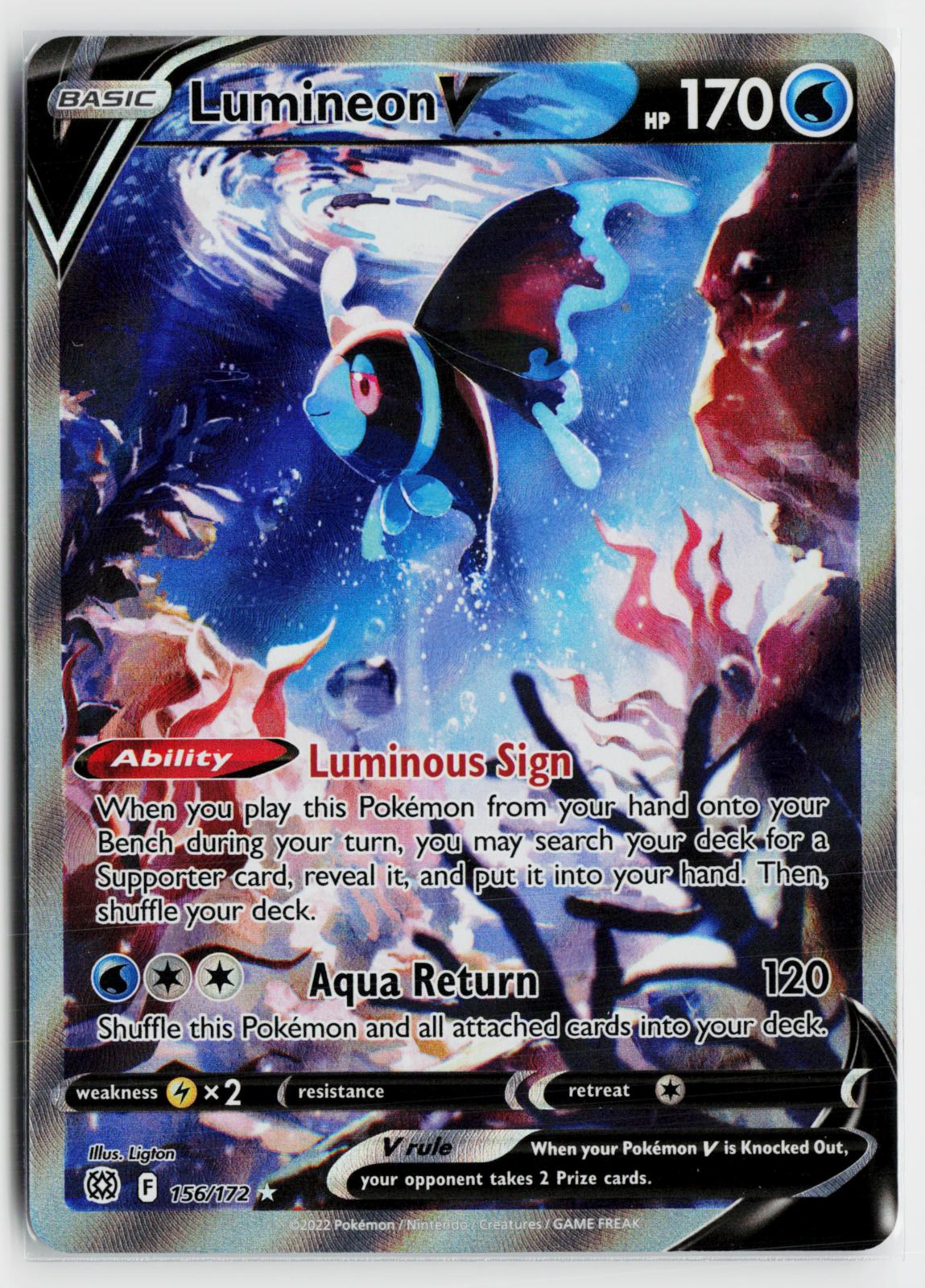 Lumineon V 156/172 Brilliant Stars NM UR Holo Pokemon