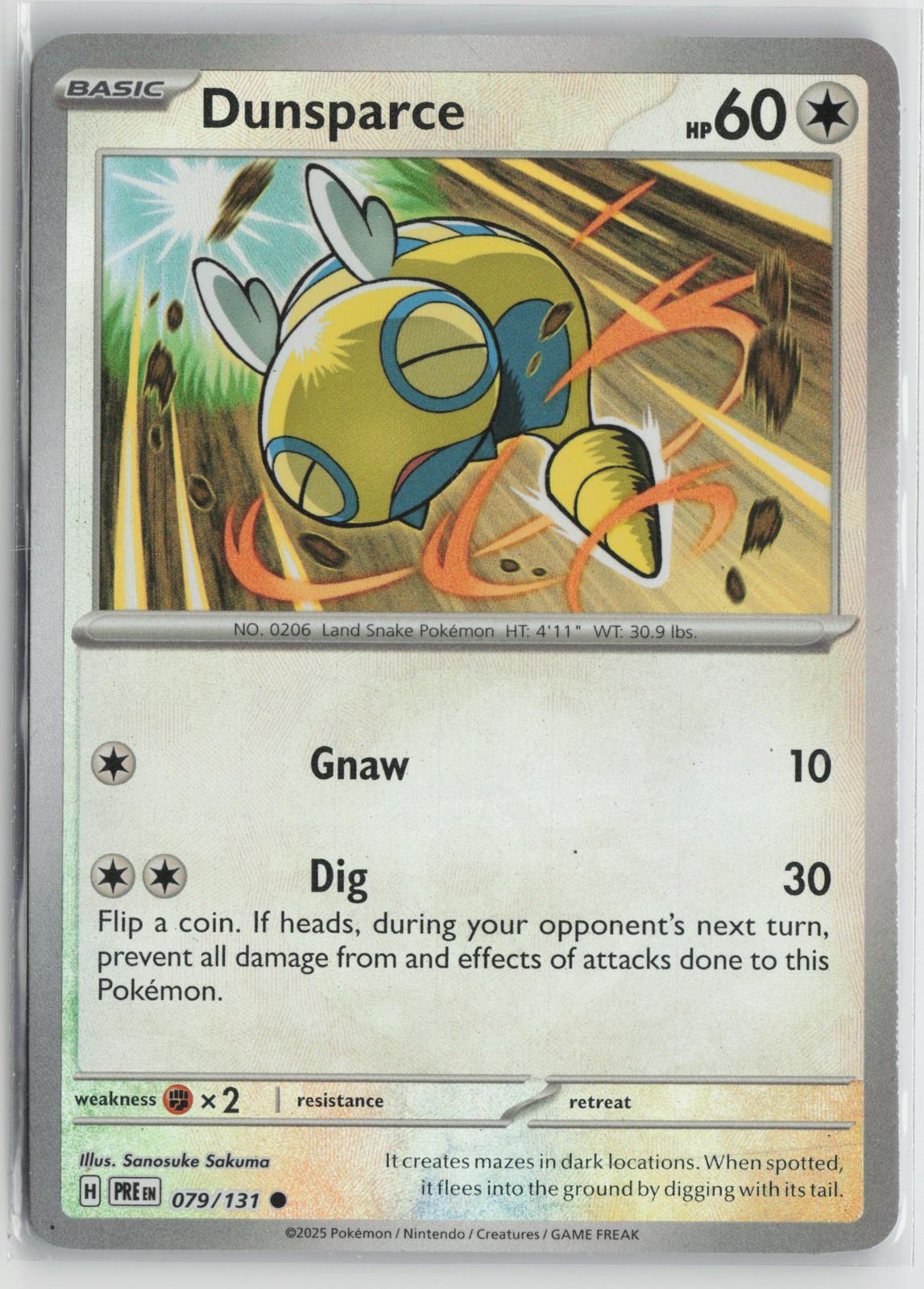Dunsparce (Master Ball Pattern) 079/131 Prismatic Evolutions Pokemon Holo NM