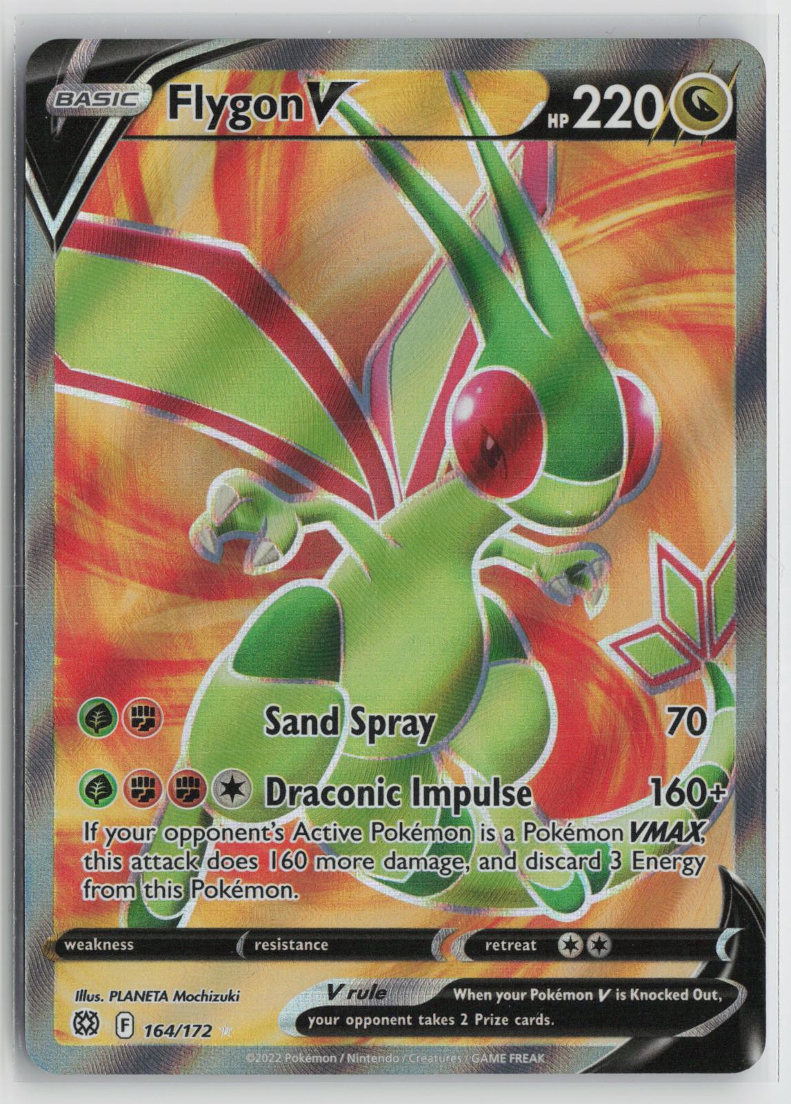Flygon V 164/172 Ultra Rare Brilliant Stars Pokemon Holo NM