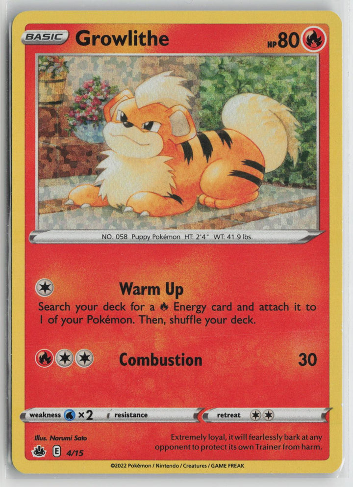 Growlithe 004/015 Holo Promo McDonald's Promos 2022 Pokemon NM0