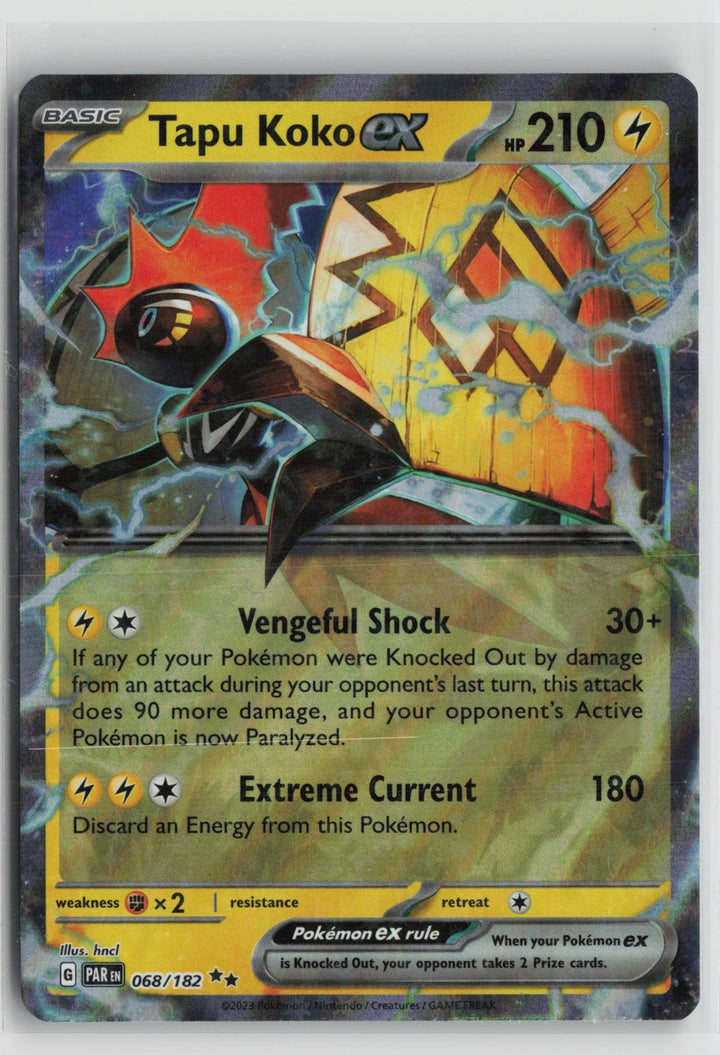Tapu Koko ex 068/182 Double Rare Paradox Rift Pokemon Holo NM0