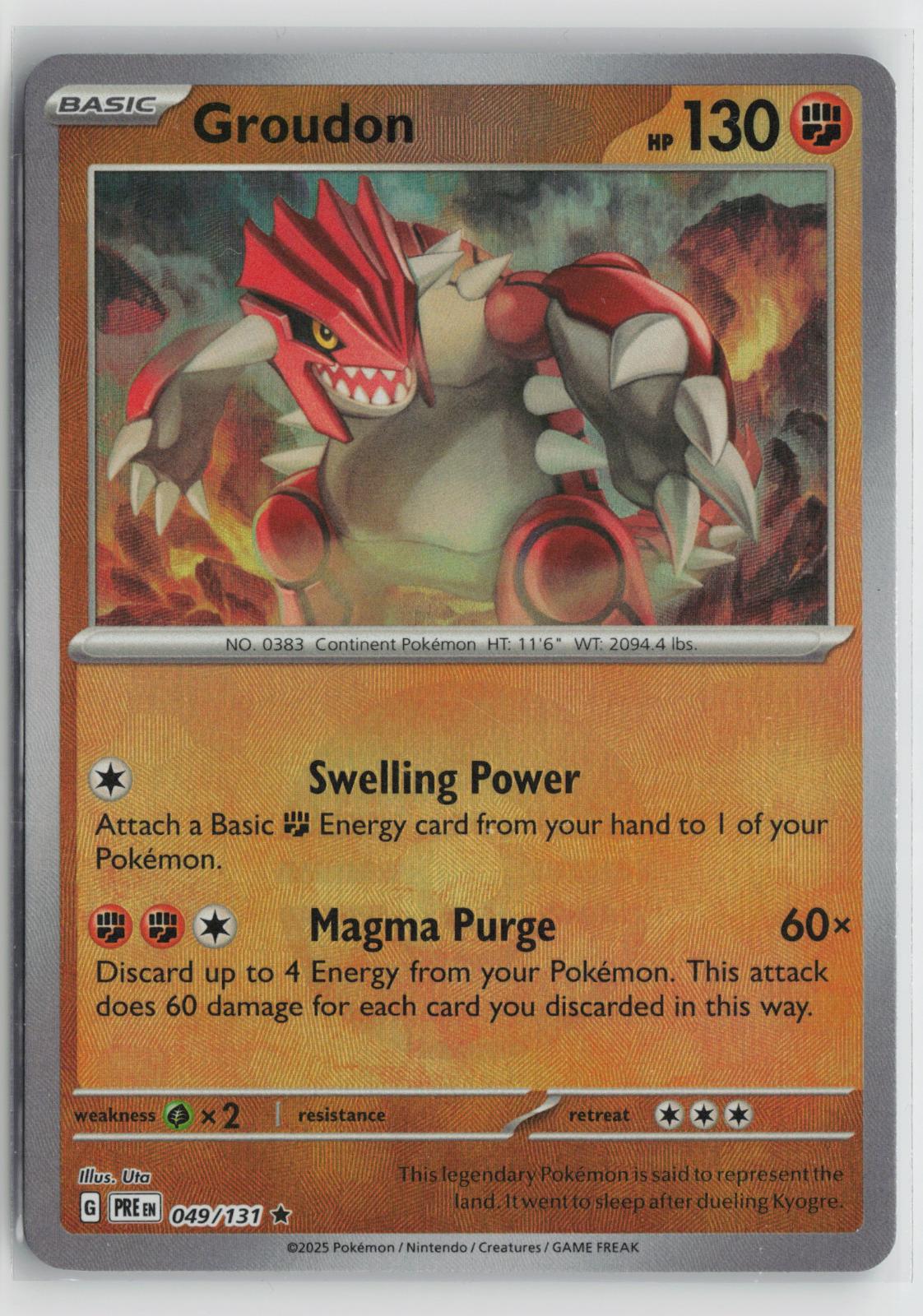 Groudon (Poke Ball Pattern) 049/131 Prismatic Evolutions NM Holo R Pokemon