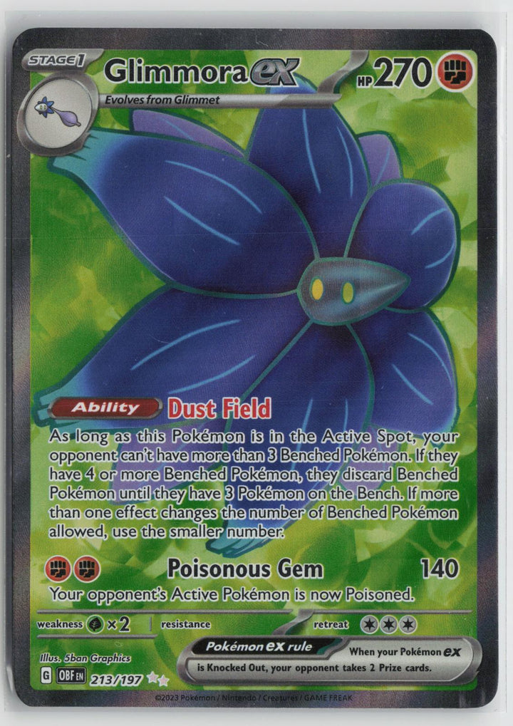 Glimmora ex 213/197 Ultra Rare Obsidian Flames Pokemon Holo NM0
