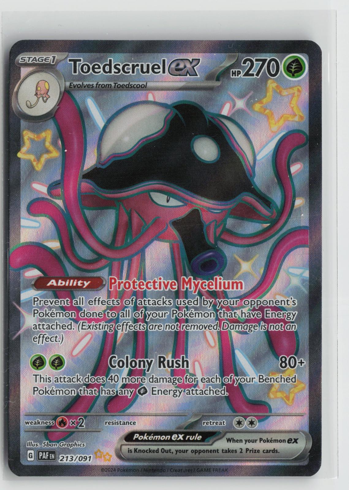 Toedscruel ex 213/091 Shiny Ultra Rare Paldean Fates Pokemon Holo NM