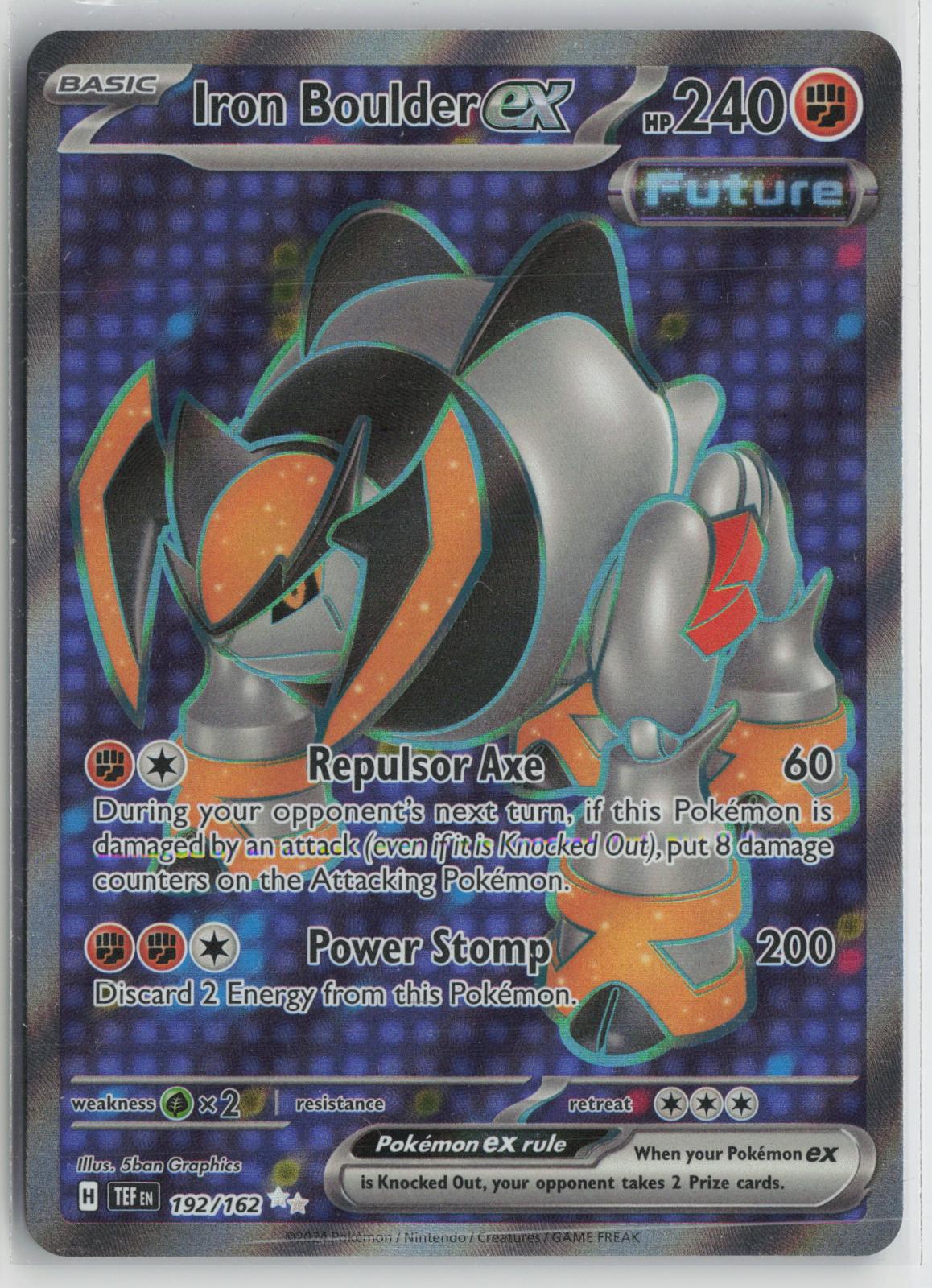 Iron Boulder ex 192/162 Ultra Rare Temporal Forces Pokemon Holo NM