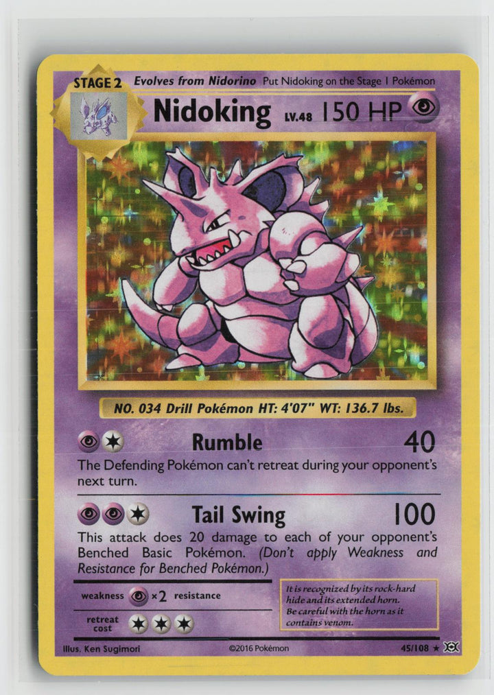 Nidoking 45/108 Holo Rare Evolutions Pokemon NM0